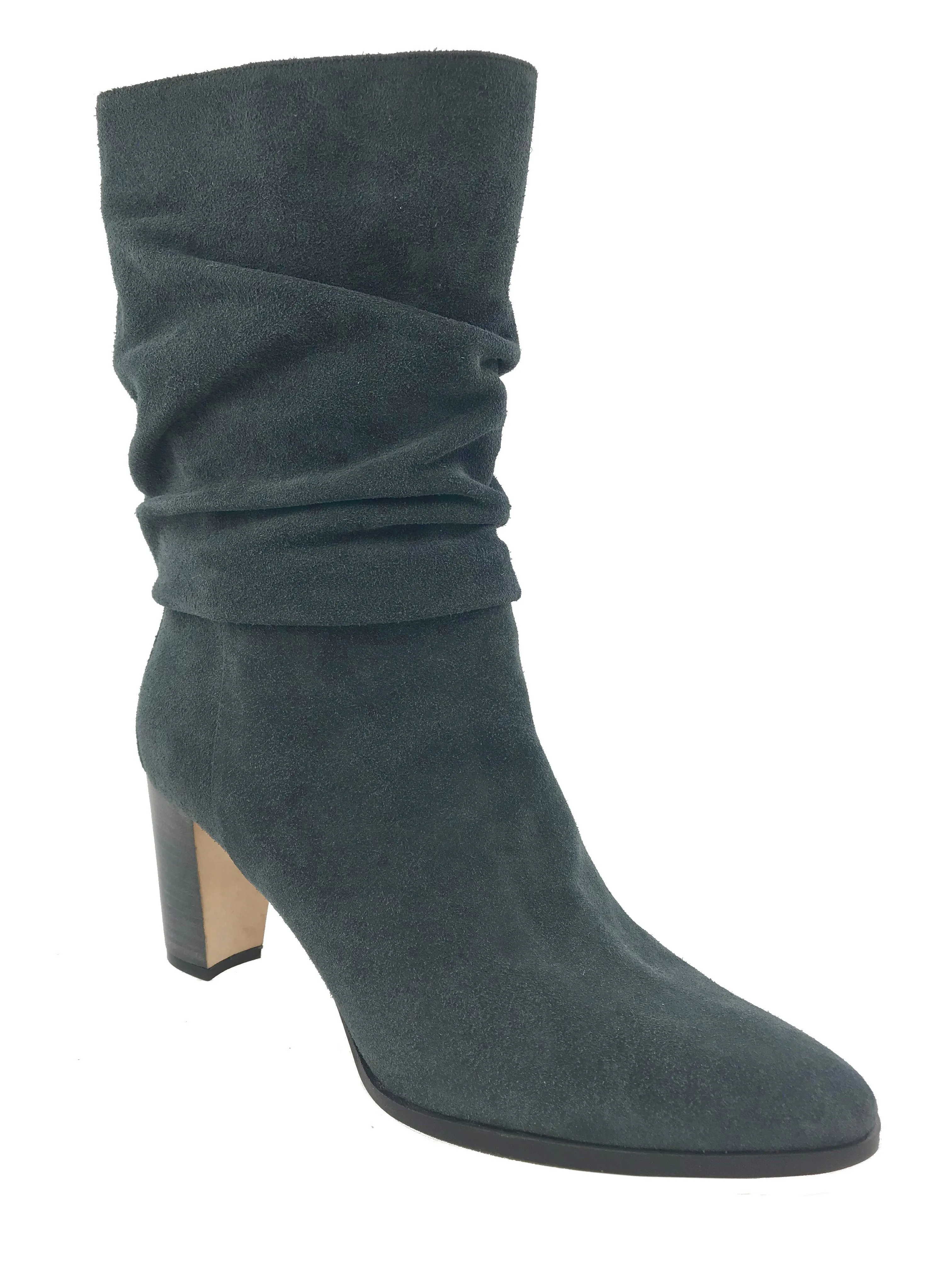 Manolo Blahnik Knight Ruched Suede Boot Size 9.5