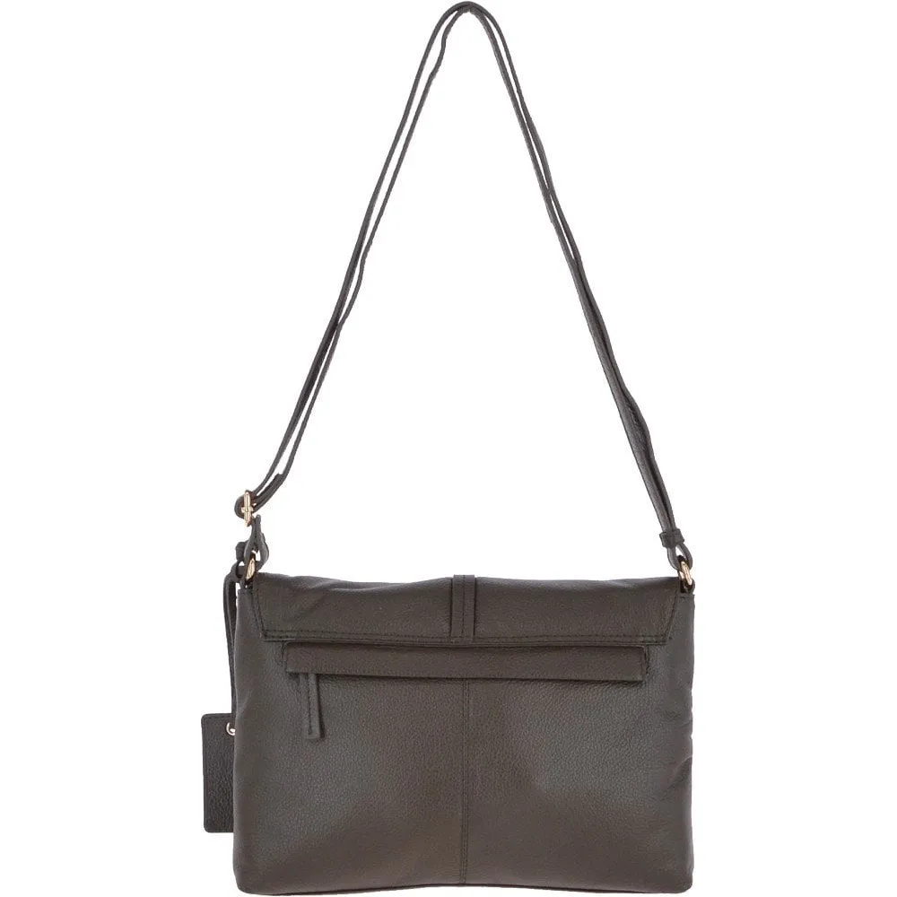 Medium Leather Shoulder Bag Khaki : 62551