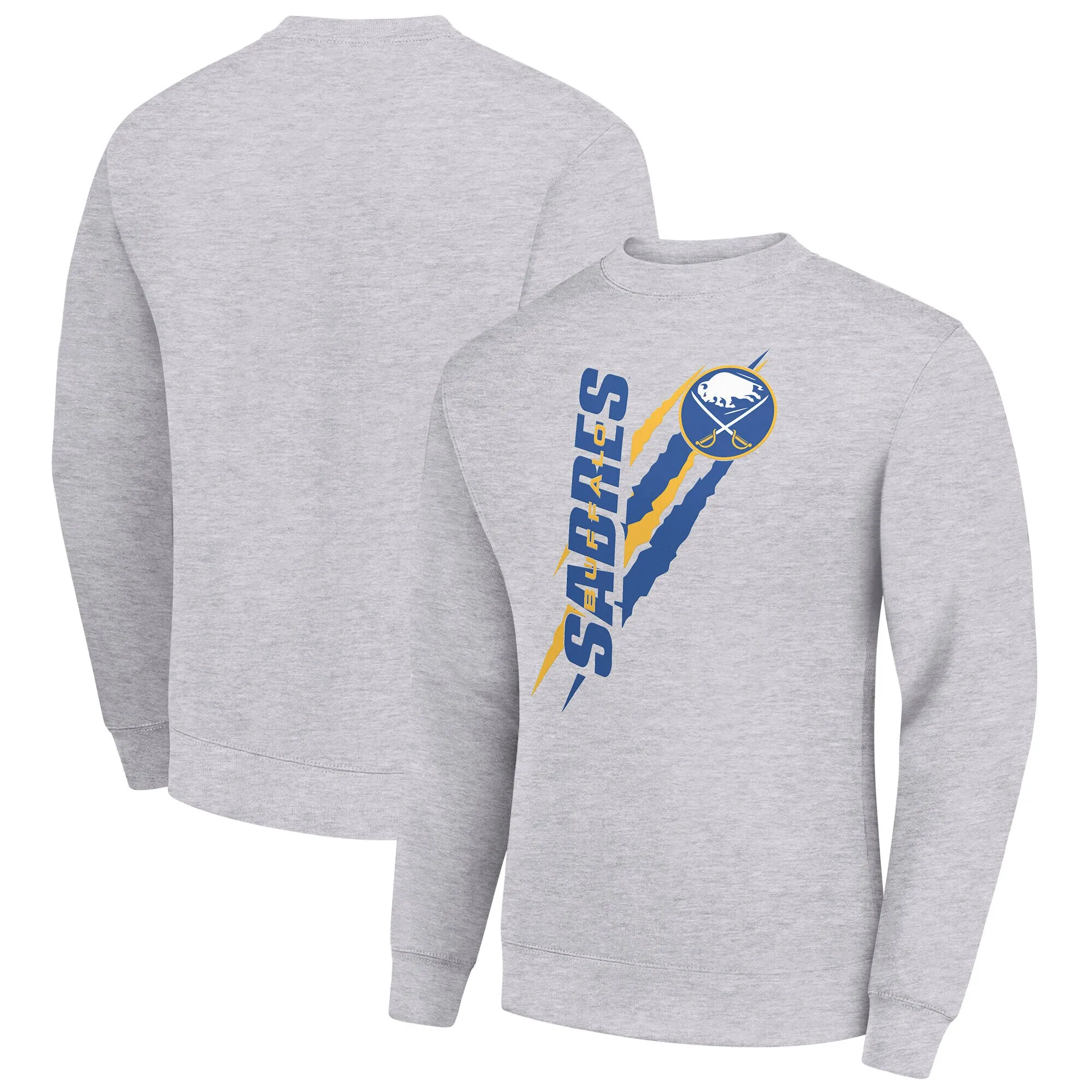 Men's Buffalo Sabres Starter Heather Gray  Color Scratch Pullover Sweatshirt