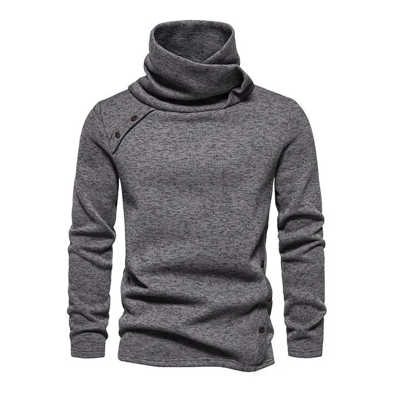 Men's Casual Pile Collar Warm Long Sleeve Pullover Sweatshirt 31492774M