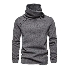 Men's Casual Pile Collar Warm Long Sleeve Pullover Sweatshirt 31492774M