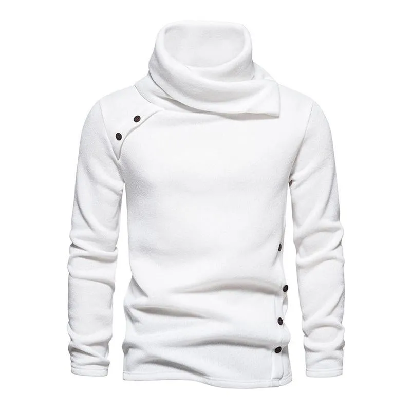 Men's Casual Pile Collar Warm Long Sleeve Pullover Sweatshirt 31492774M