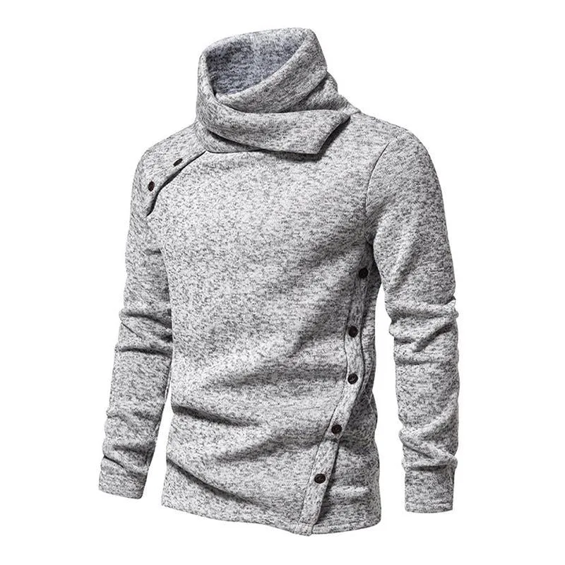 Men's Casual Pile Collar Warm Long Sleeve Pullover Sweatshirt 31492774M