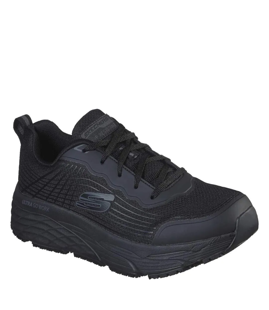 Mens elite work trainers black Skechers