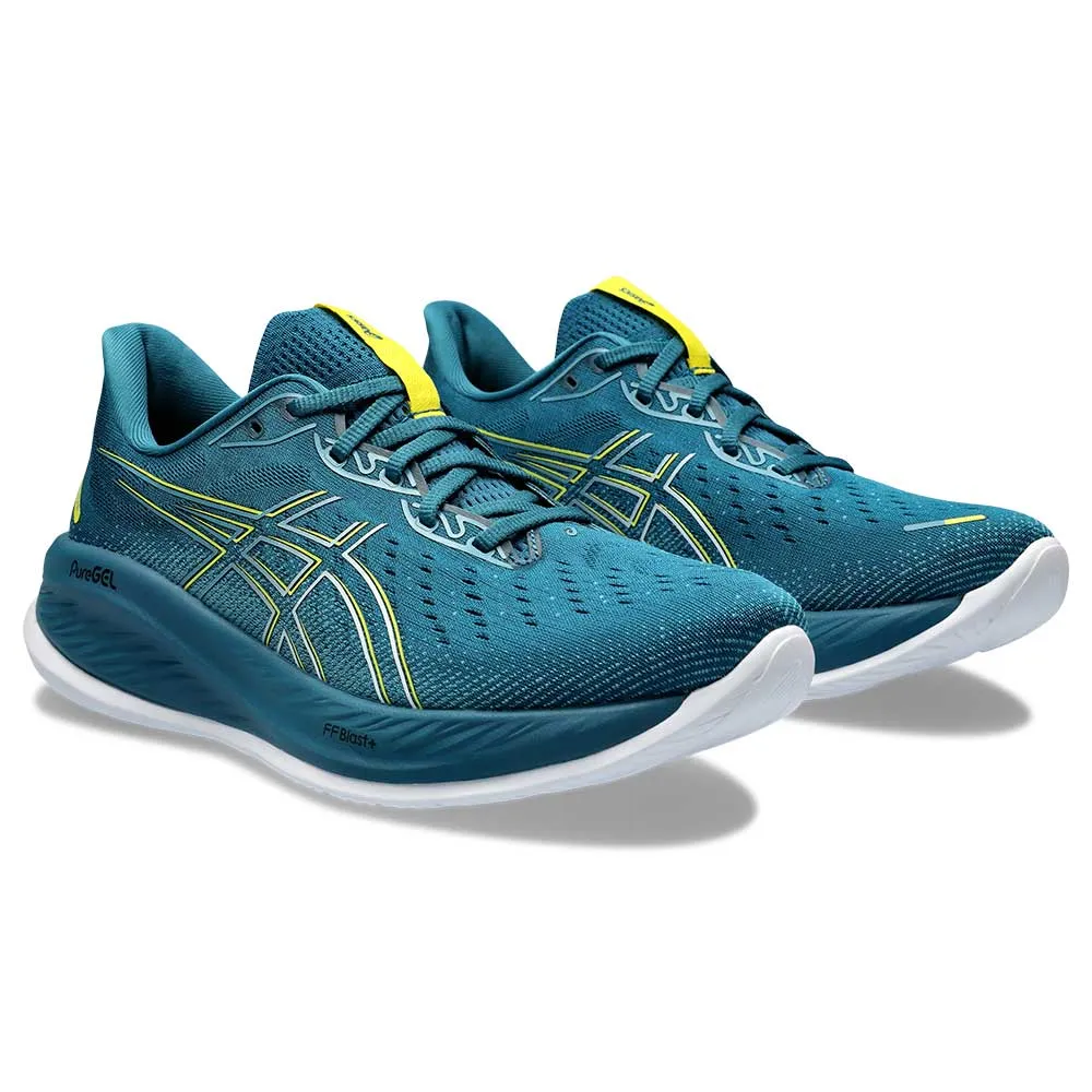 Men's Gel-Cumulus 26 Running Shoe - Evening Teal/Bright Yellow - Wide (2E)