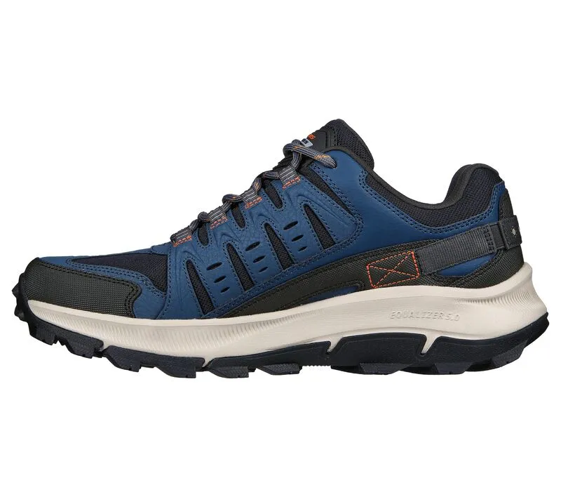 Men's Wide Fit Skechers 237501 Equalizer 5.0 Trail-Solix Walking Sneakers - Navy/Orange