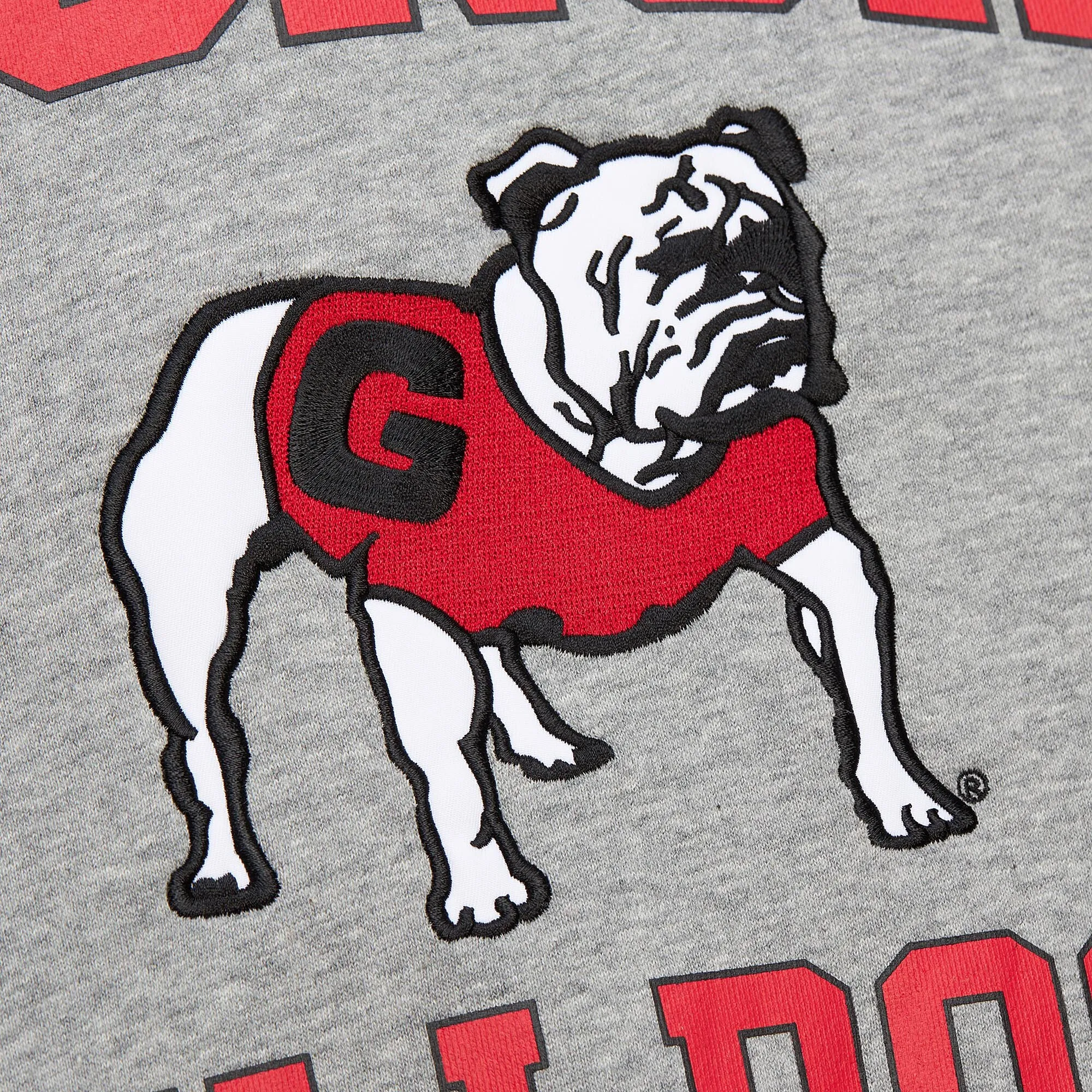 Men's Mitchell & Ness Grey Heather Georgia Bulldogs Throwback Allover 4.0 Pullover Sweatshirt