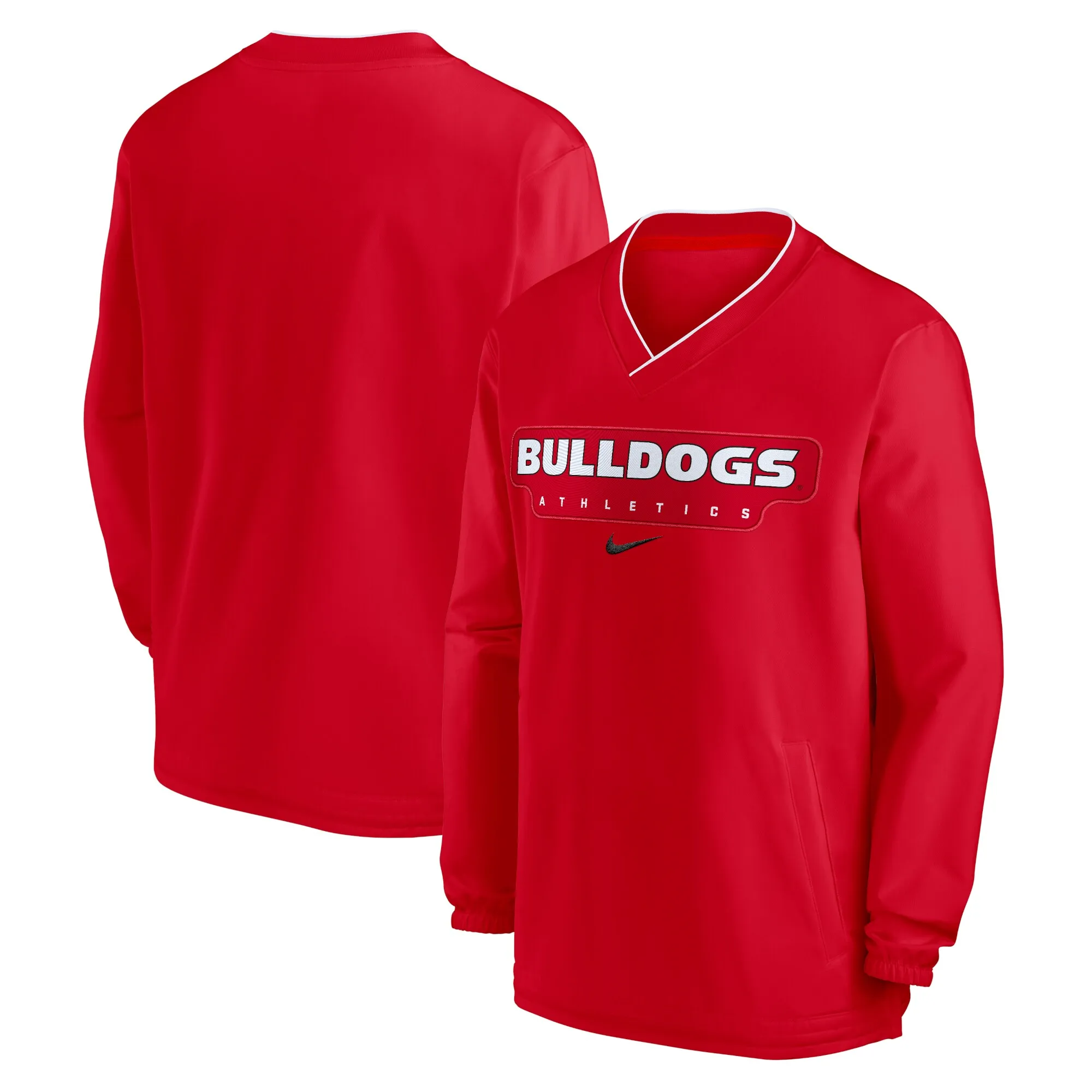 Men's Nike Red Georgia Bulldogs 2024 Sideline Pullover Windshirt