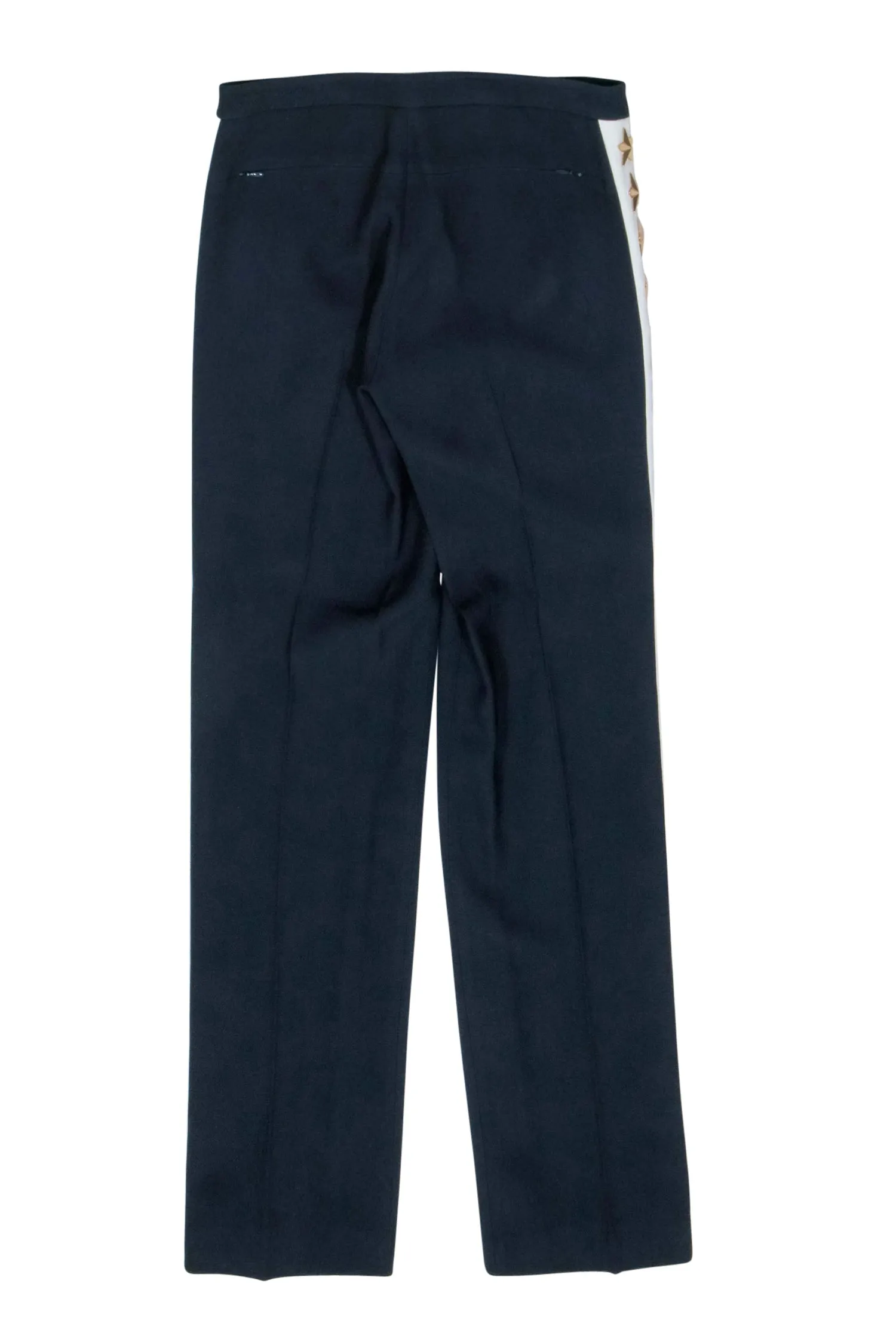 Michael Kors Collection - Navy Blue & White Trousers w/ Star Studs Sz 6