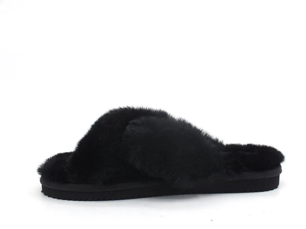 MICHAEL KORS Lala Slipper Ciabatta Pelo Black 40R1LAFP1D