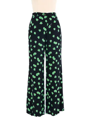 Miu Miu Strawberry Printed Crepe Trousers