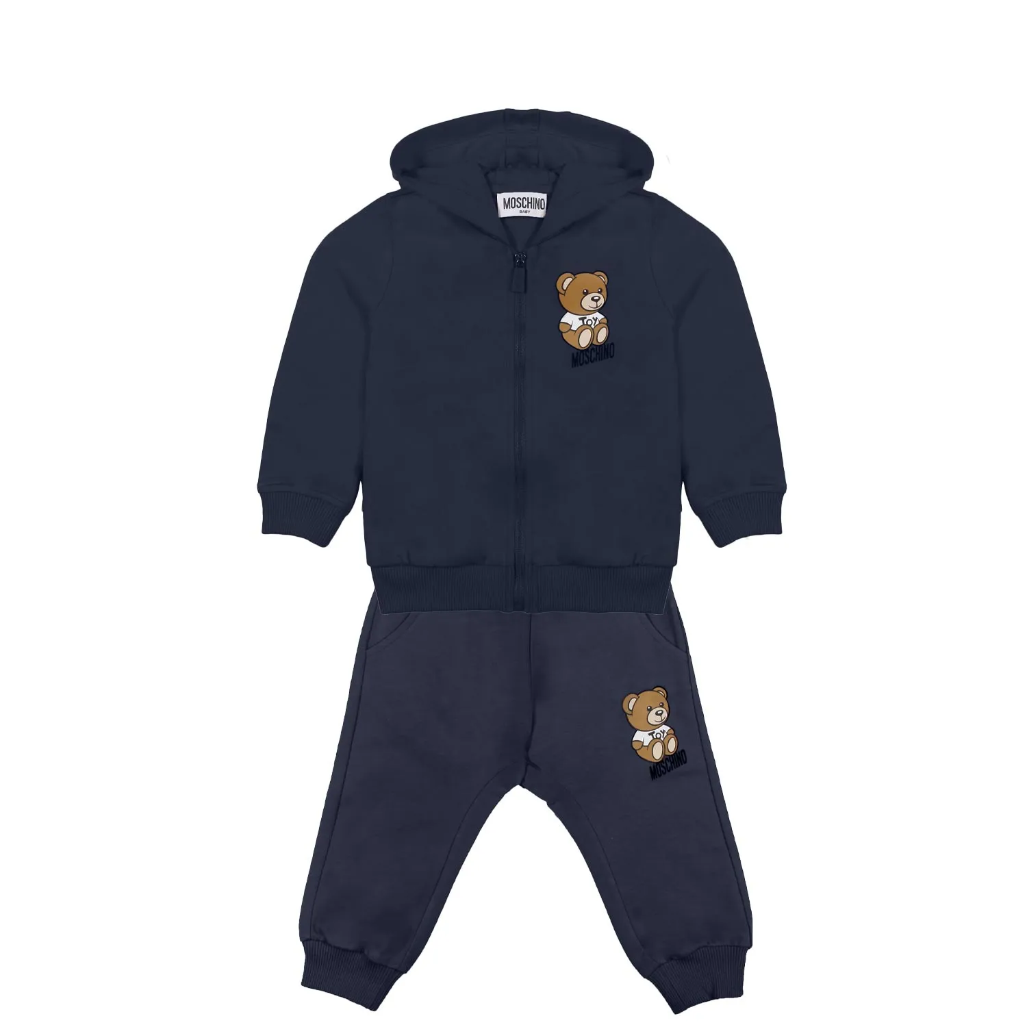 Moschino Baby Unisex Navy Blue Two-Piece Tracksuit With Teddy Bear