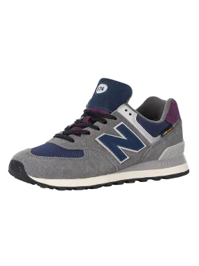 New Balance 574 Suede Trainers - Grey/Navy