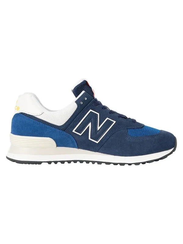 New Balance 574 Suede Trainers - Navy/Black