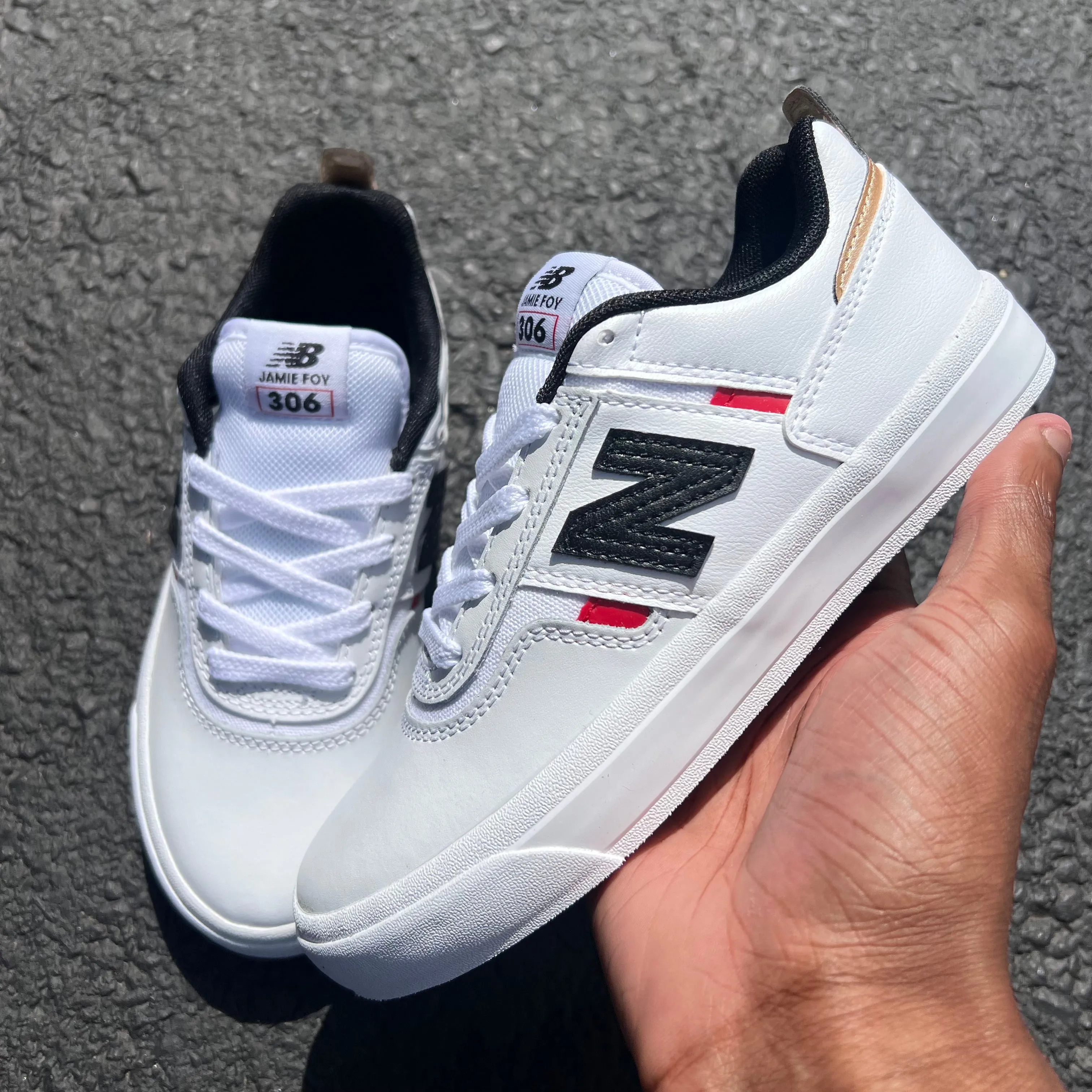 New Balance Numeric 306 Foy Youth (White Leather/Black)