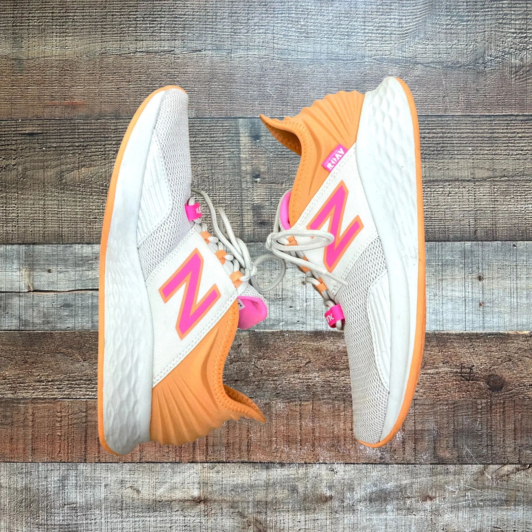 New Balance White/Orange/Pink Fresh Foam Roav Sneakers- Size 7.5 (see notes)