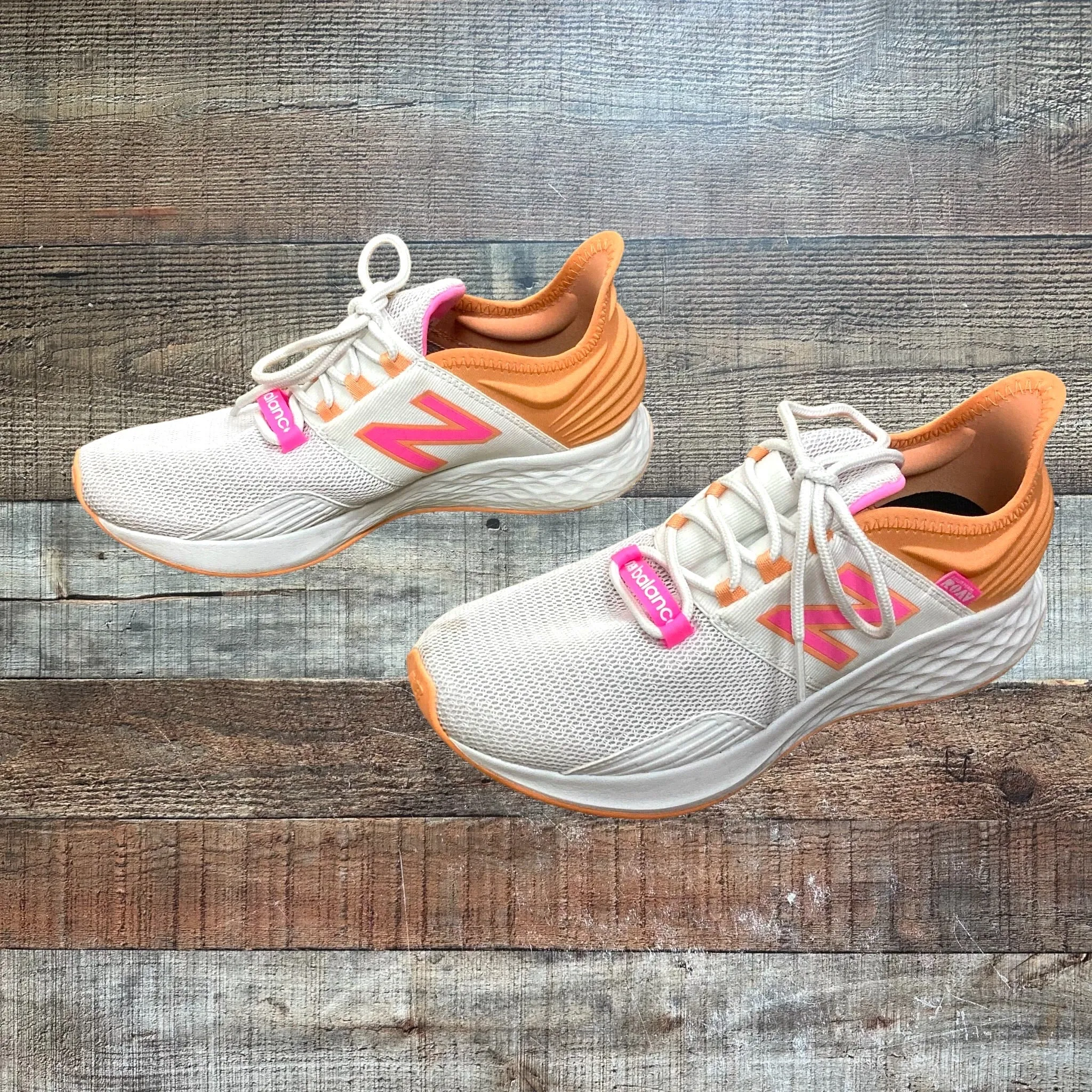 New Balance White/Orange/Pink Fresh Foam Roav Sneakers- Size 7.5 (see notes)