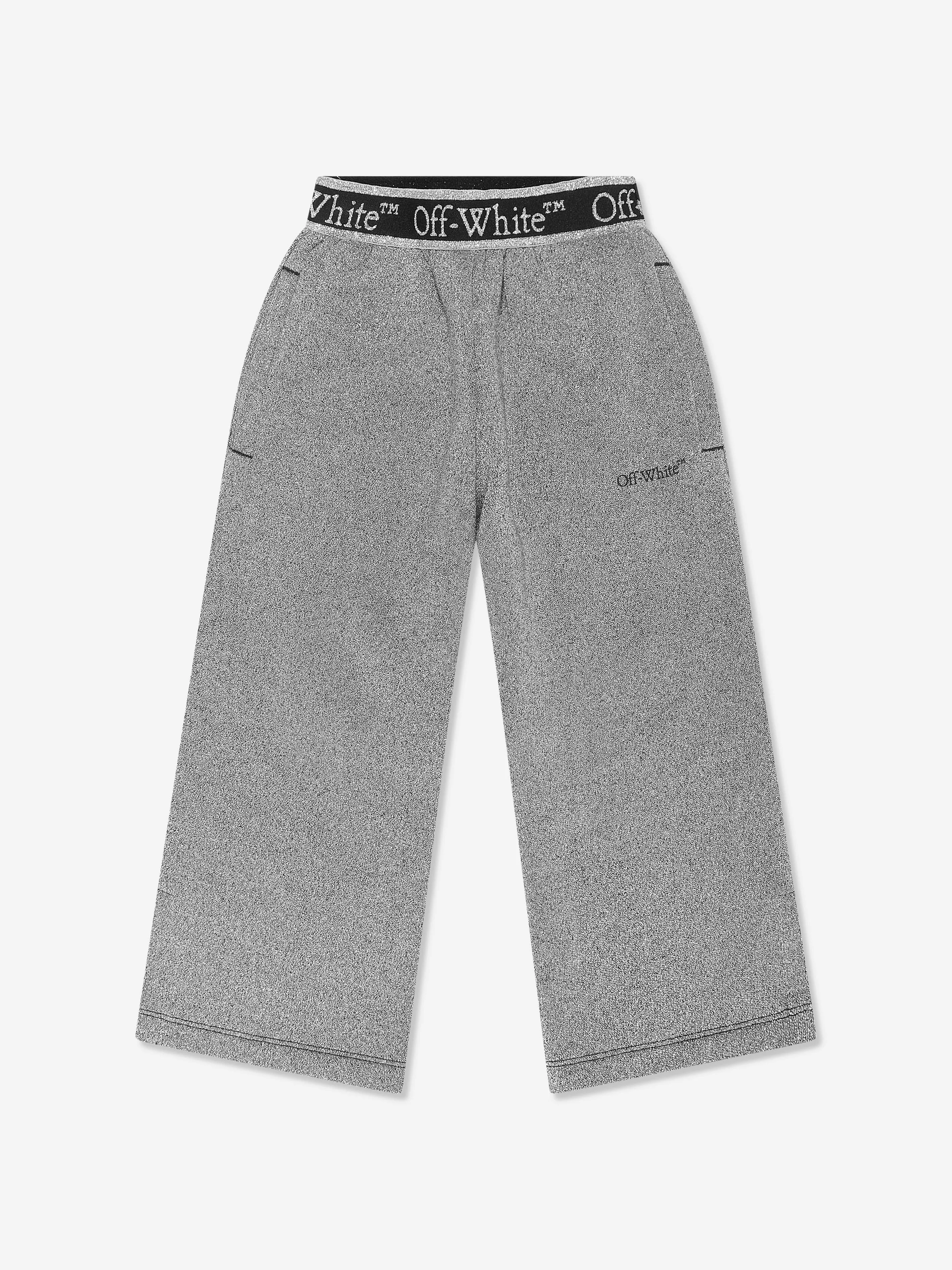 Off-White Girls Bookish Logo Band Joggers in Grey