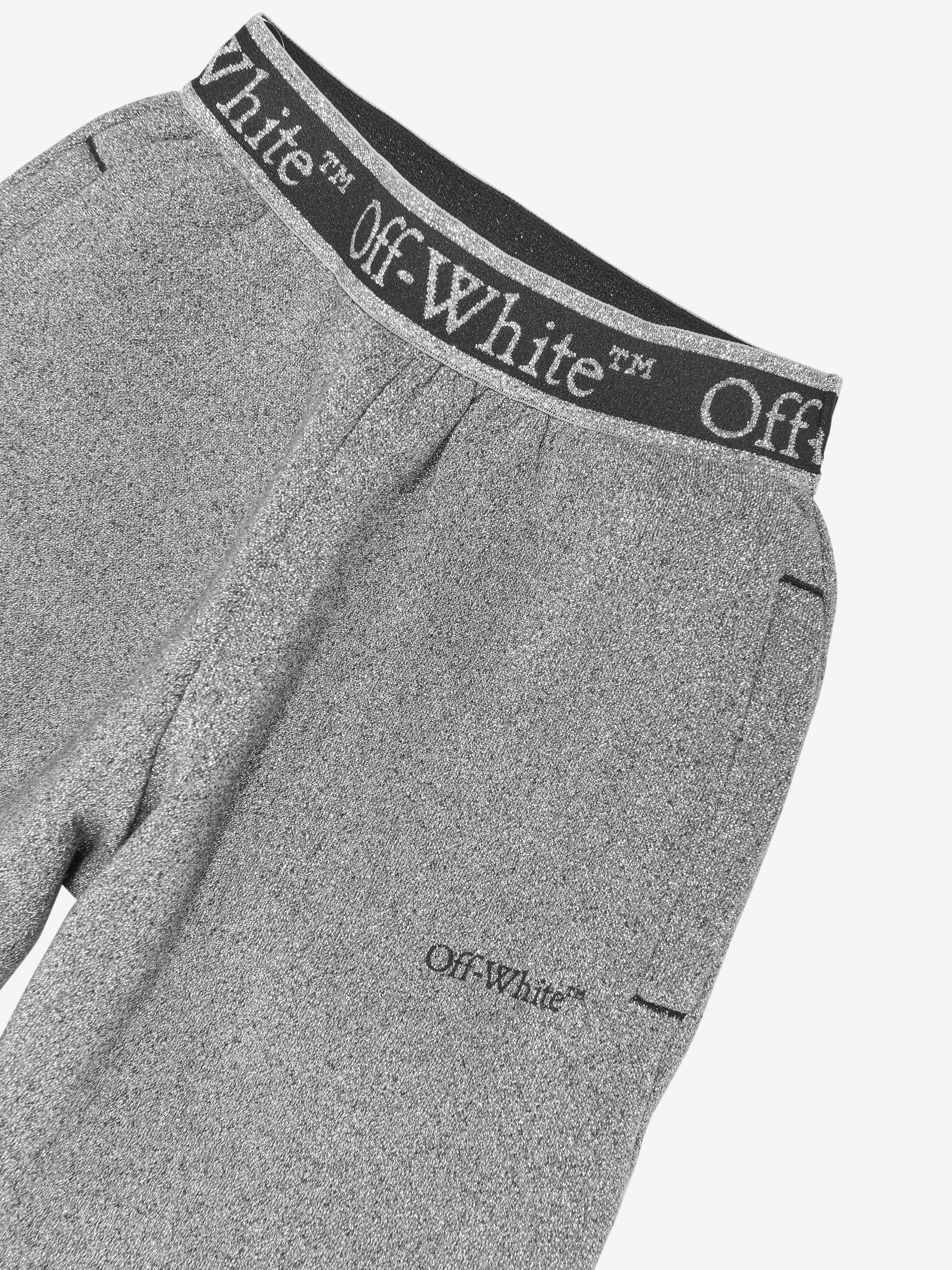 Off-White Girls Bookish Logo Band Joggers in Grey