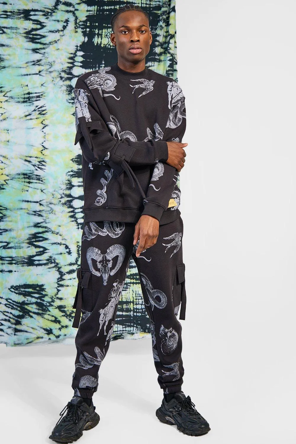 Oversized All Over Print Cargo Tracksuit