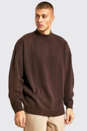 Oversized Extended Neck Knitted Jumper | boohooMAN UK