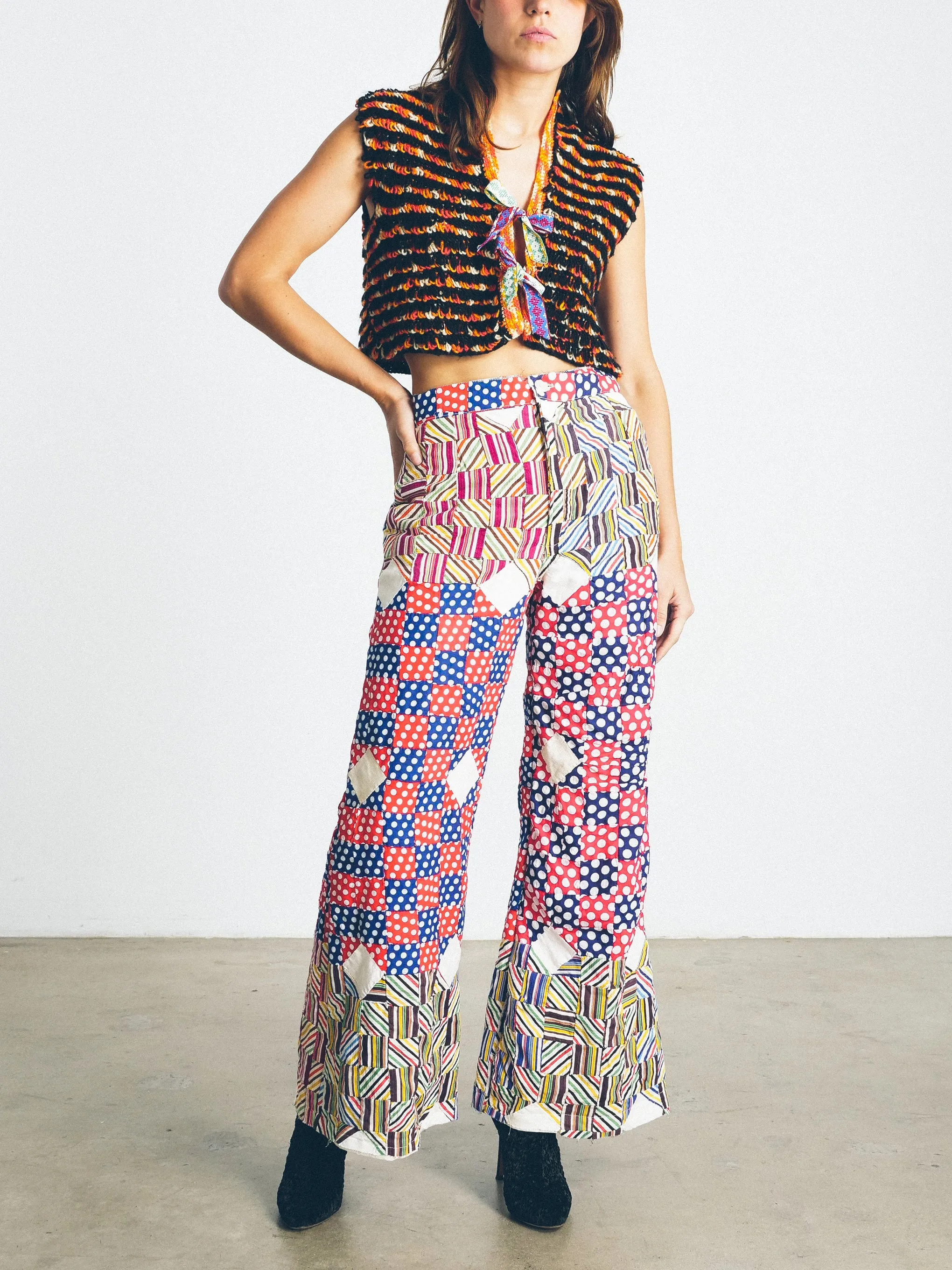 Patchwork Flared Trousers