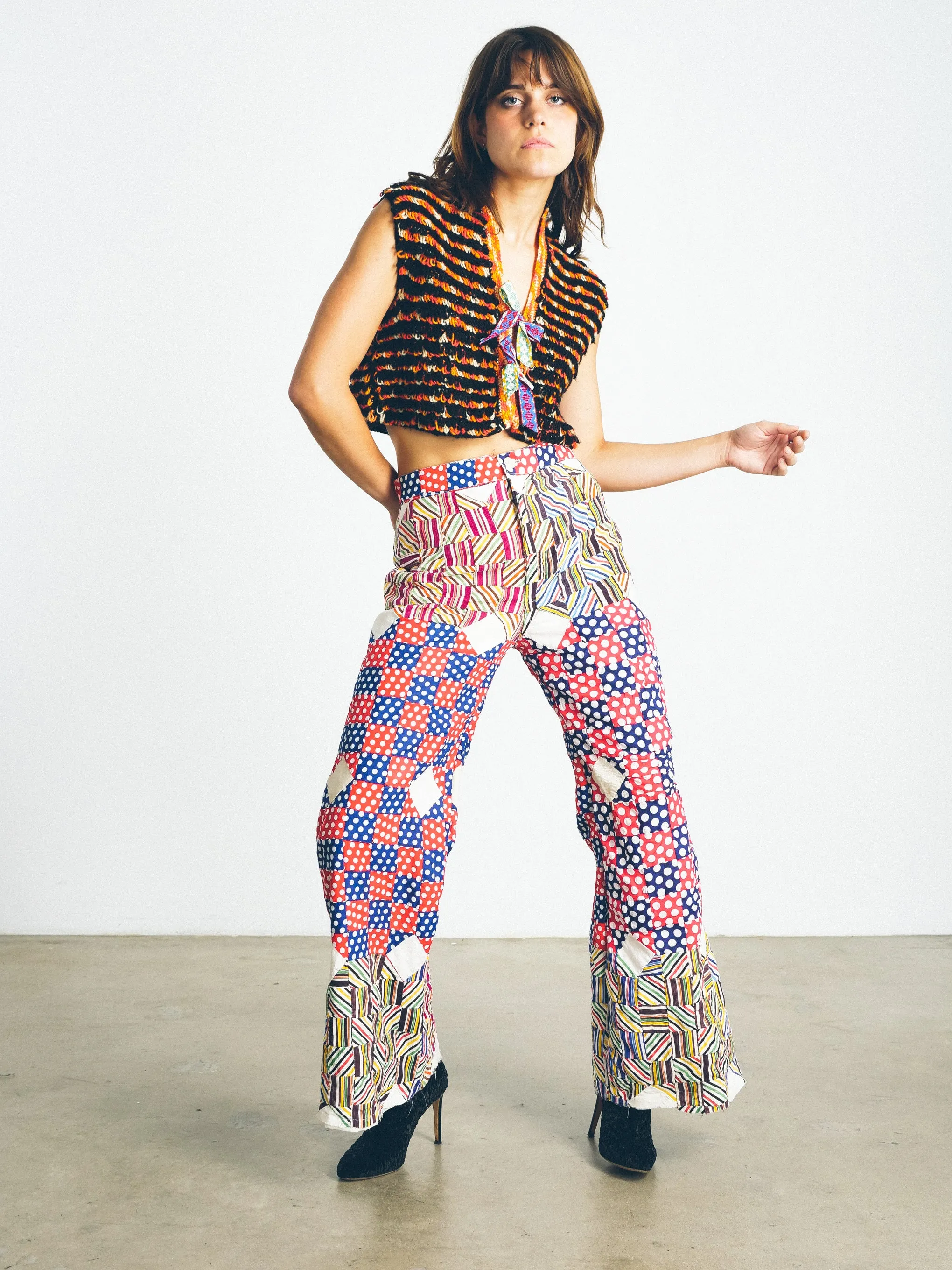 Patchwork Flared Trousers