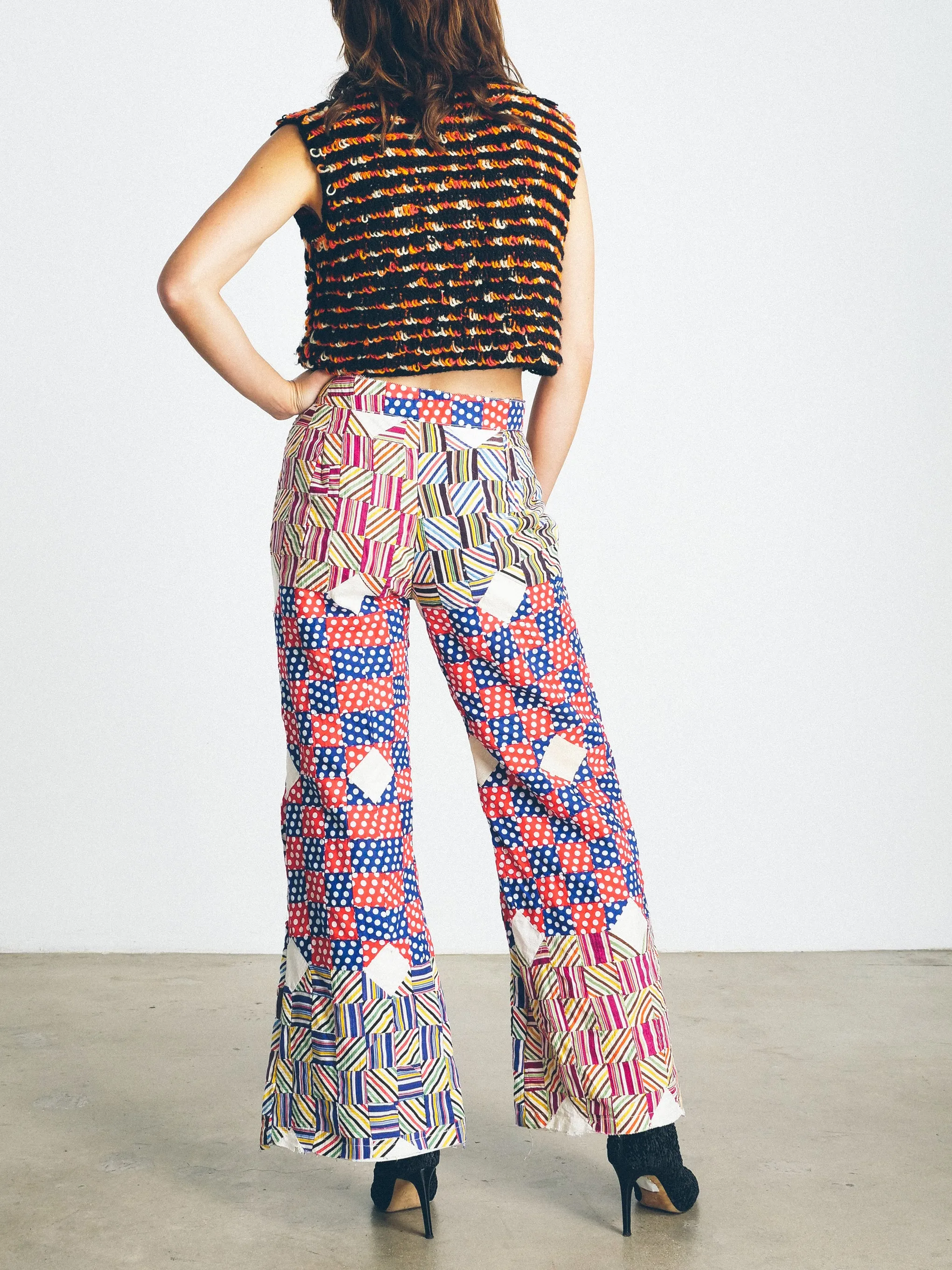 Patchwork Flared Trousers