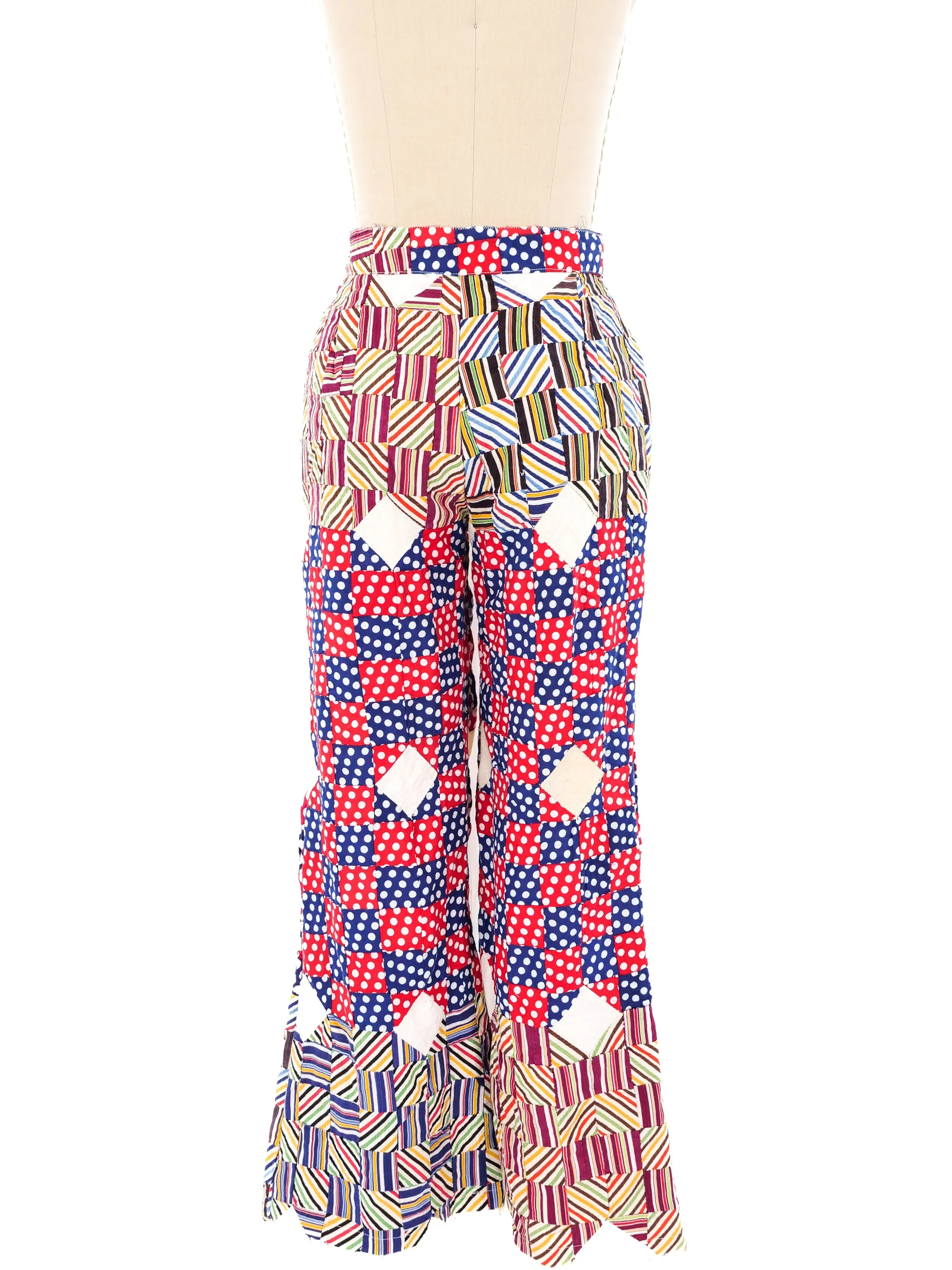 Patchwork Flared Trousers