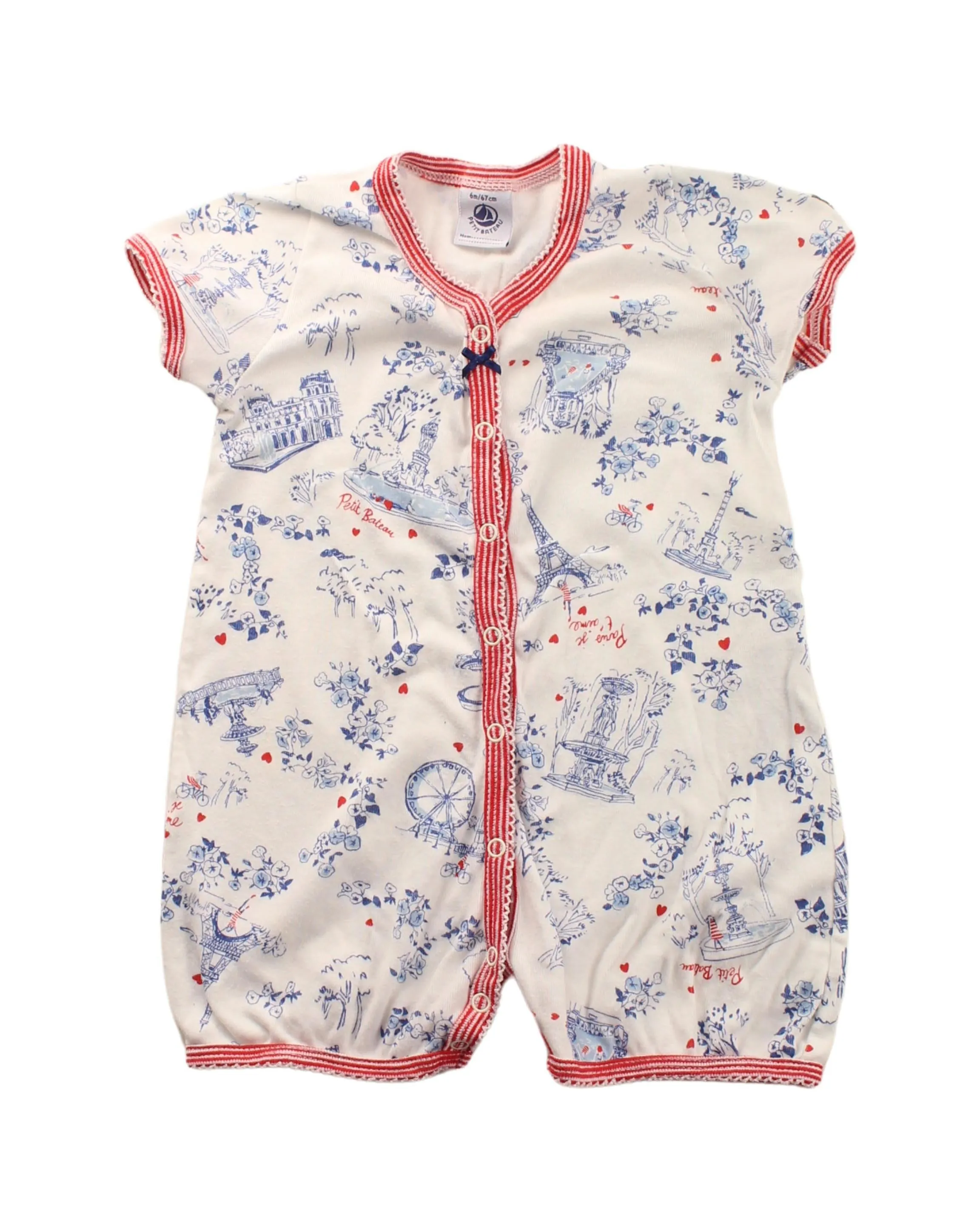 Petit Bateau Short Sleeve Romper 3-6M