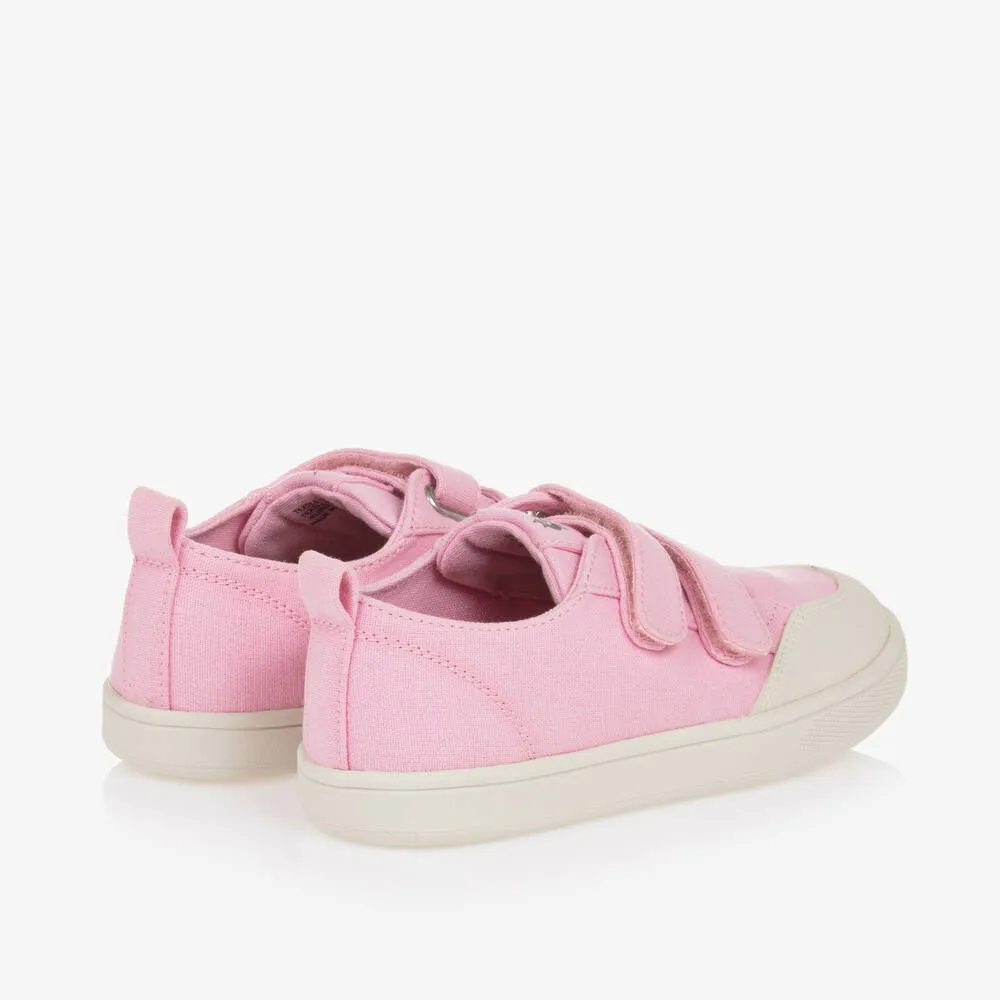 Pink Canvas Velcro Trainers