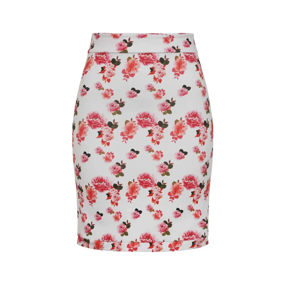 --Pink Peony Jersey Skirt-