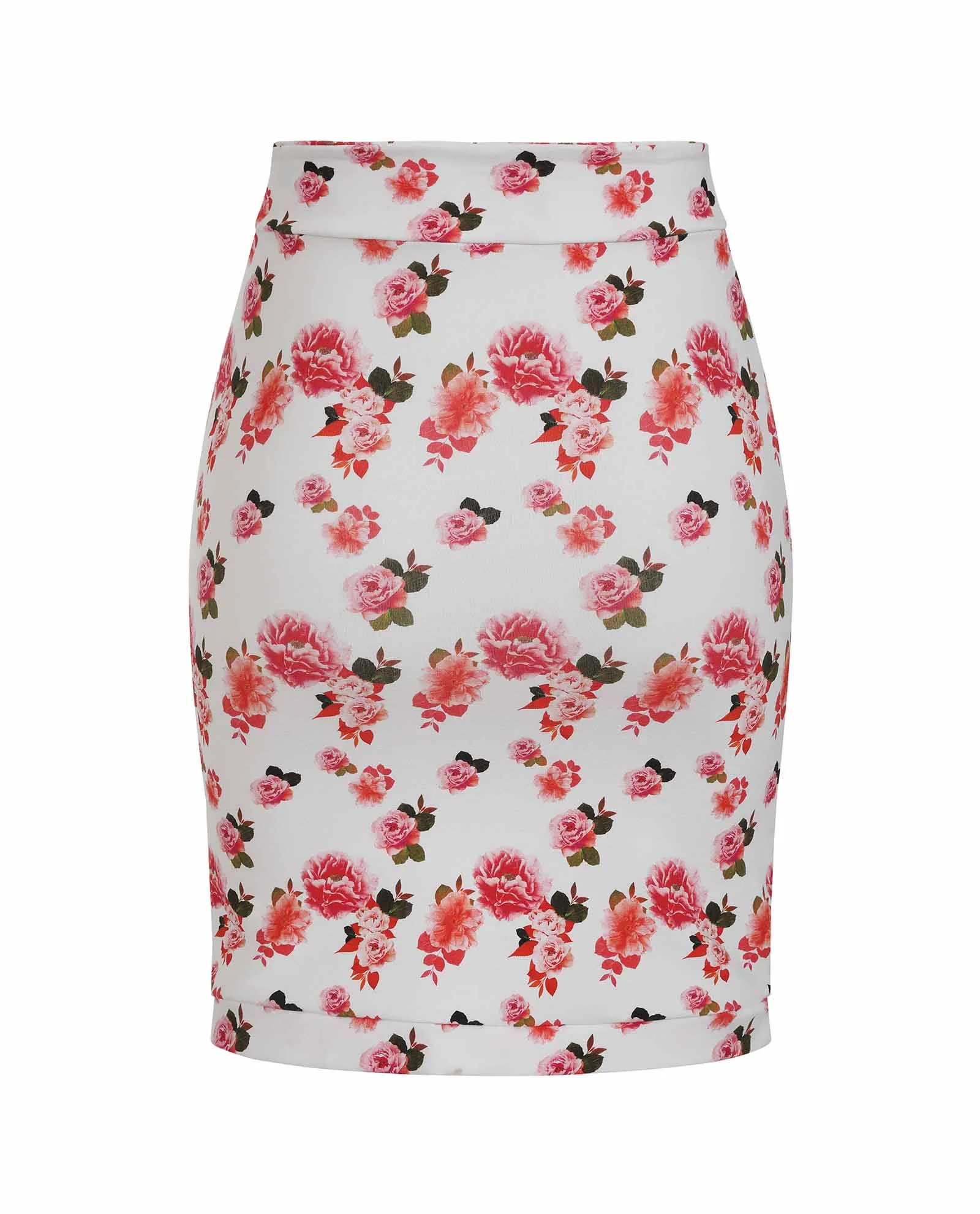 --Pink Peony Jersey Skirt-