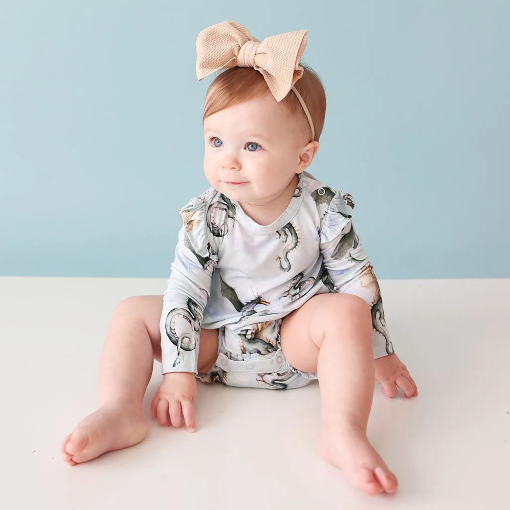 Posh Peanut Long Sleeve Ruffled Bubble Romper - Percy