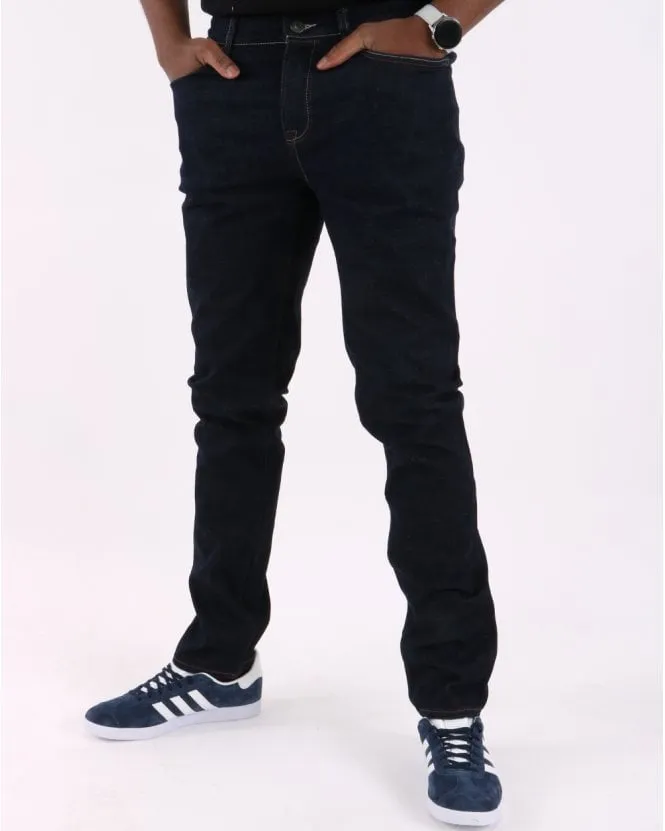 Pretty Green Regular Taper Fit Jeans Dark Wash