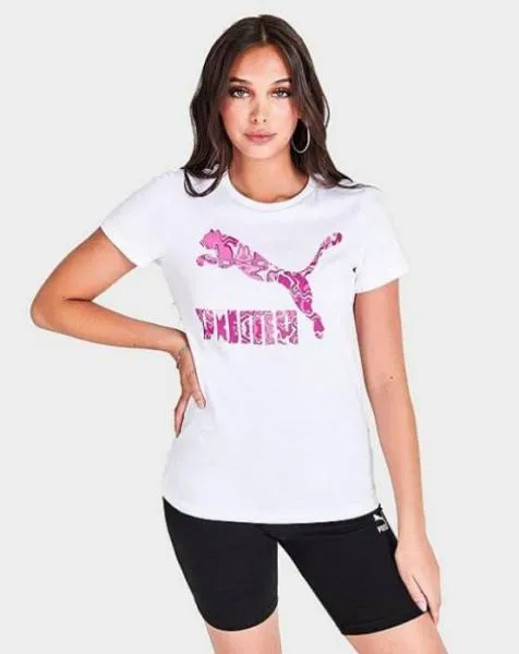 PUMA - Women - Hypnotize Logo Tee - White/Pink