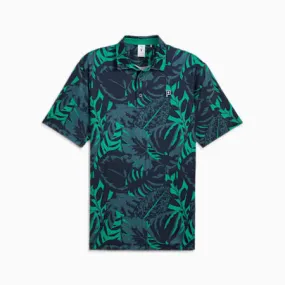 PUMA x PALM TREE CREW Palm Glitch Men's Polo Top | Deep Navy-Sparkling Green | PUMA Golf | PUMA 