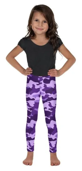 Purple Camo Kid's Leggings