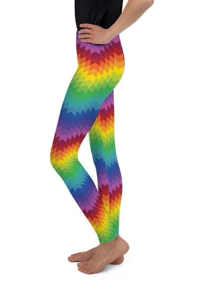 Rainbow Pattern Youth Leggings