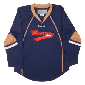 REEBOK Customised Hockey Mens Jersey Blue Long Sleeve USA S