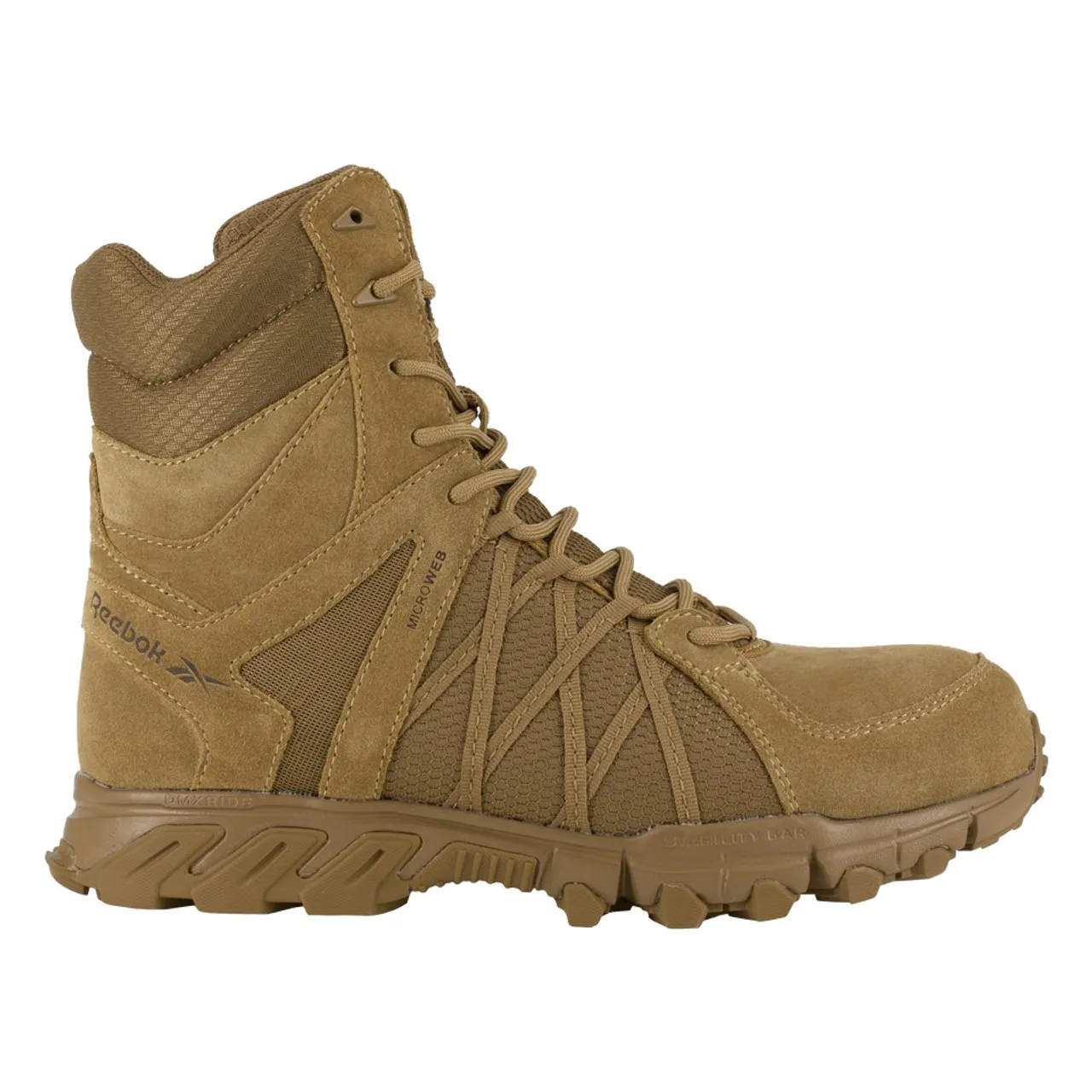 Reebok Men's Trailgrip 8'' Tactical Boot Composite Toe with Side Zipper  Coyote Brown