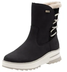 Remonte Black Warmlined Flip Grip Side Zip Boot