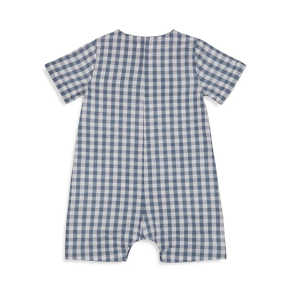 RISE LITTLE EARTHLING Baby Boy's Gingham Seersucker Romper