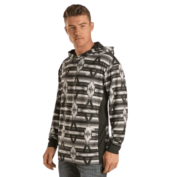 Rock & Roll Denim Men's Aztec Grey Hoodie P8H1534