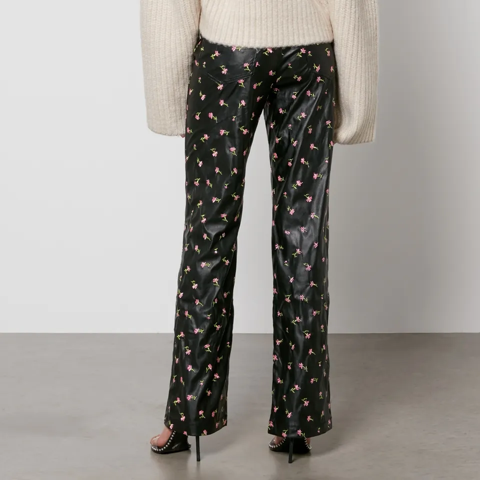 Rotate Birger Christensen Printed Faux Leather Straight-Leg Trousers - DK 40/UK 12 | Coggles