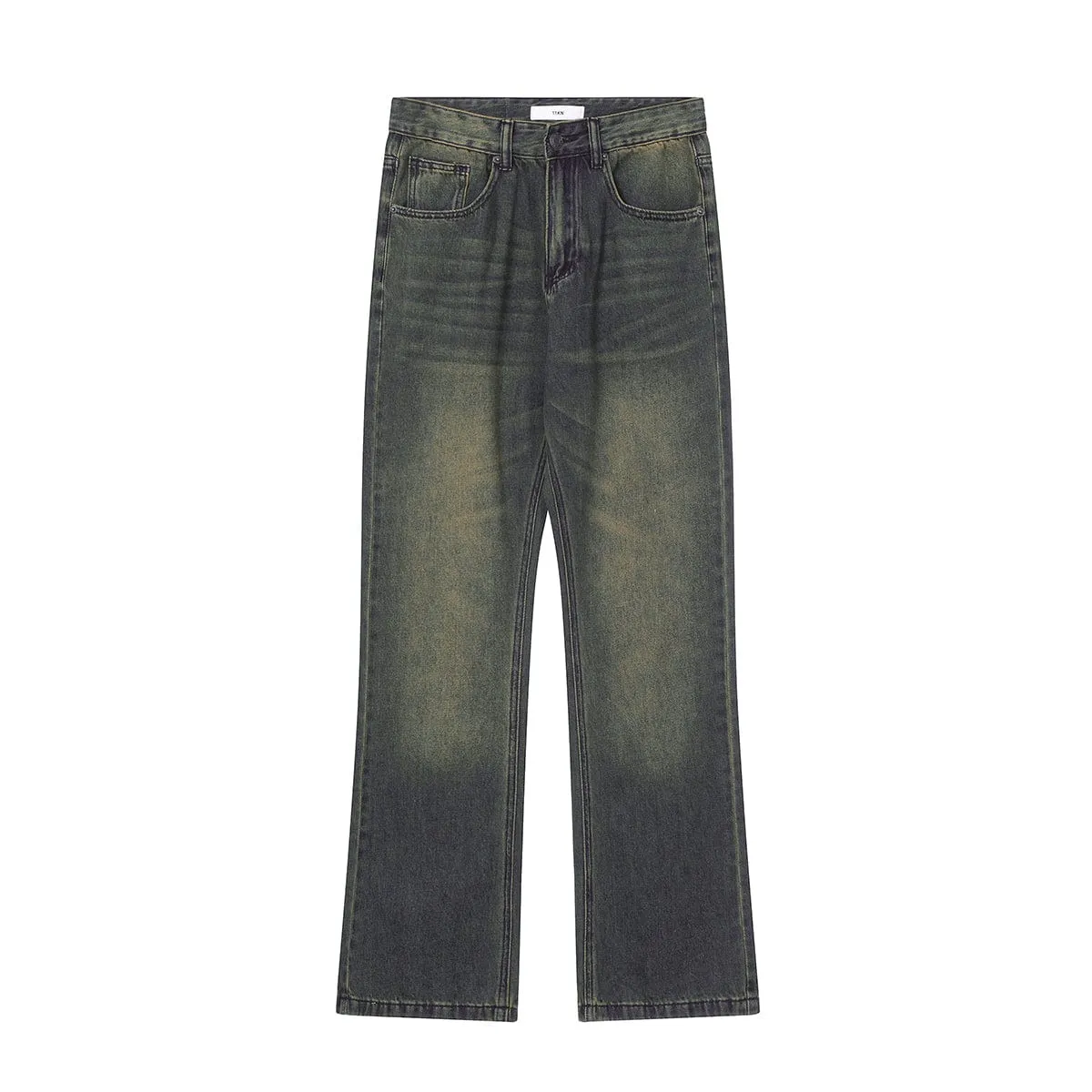 RTK (W) No. 2065 BLUE VINTAGE WASH SLIM STRAIGHT DENIM JEANS