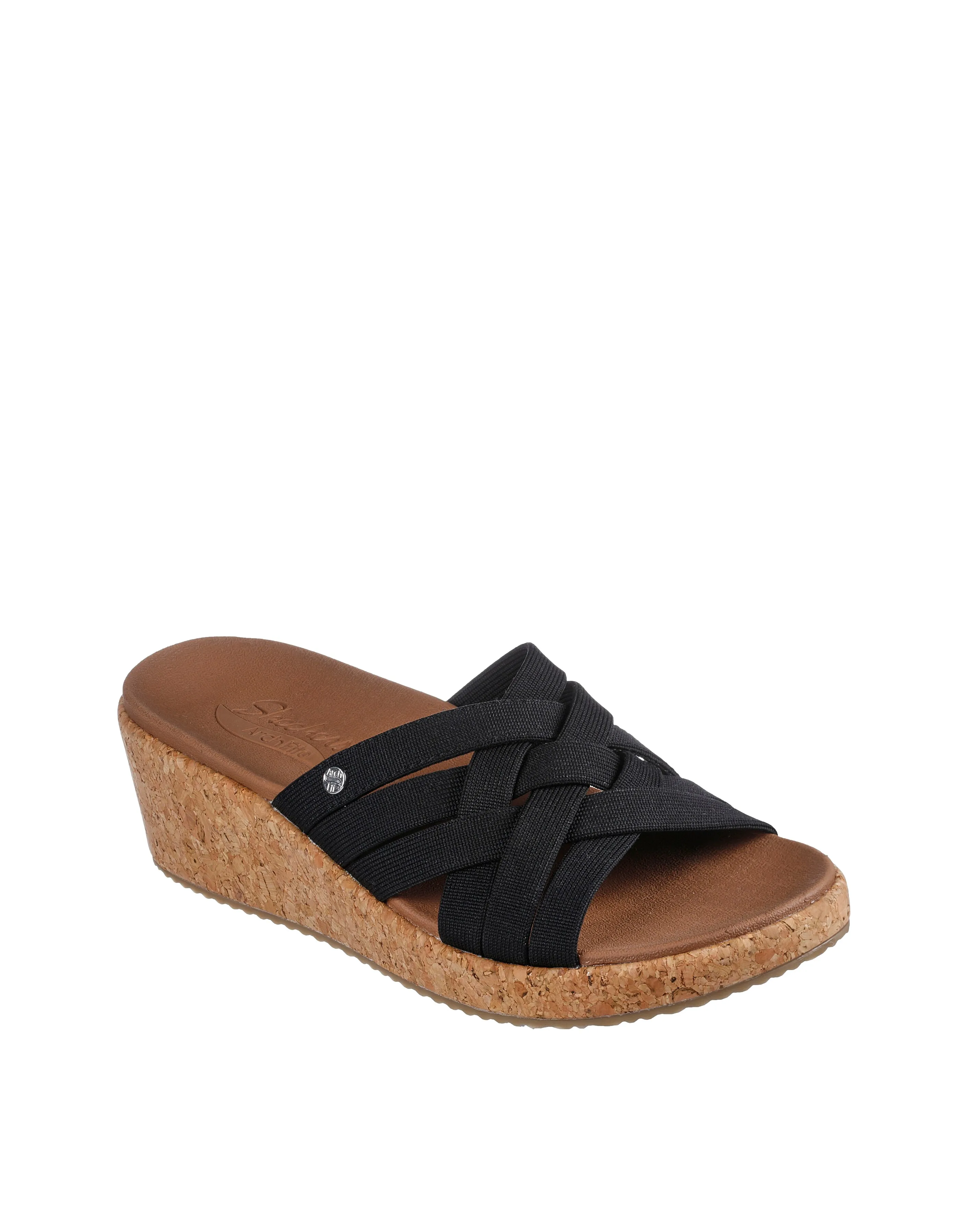 Skechers Arch Fit Beverlee Wedge Sandals Wide Fit | Simply Be