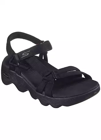 Skechers Ladies Black Go Walk Massage Fit Transcend Sandals | Kaleidoscope