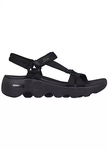 Skechers Ladies Black Go Walk Massage Fit Transcend Sandals | Kaleidoscope