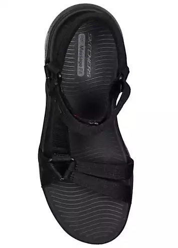 Skechers Ladies Black Go Walk Massage Fit Transcend Sandals | Kaleidoscope